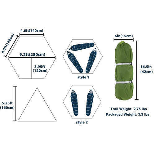 3 Person Ultralight Waterproof Camping Tent A510