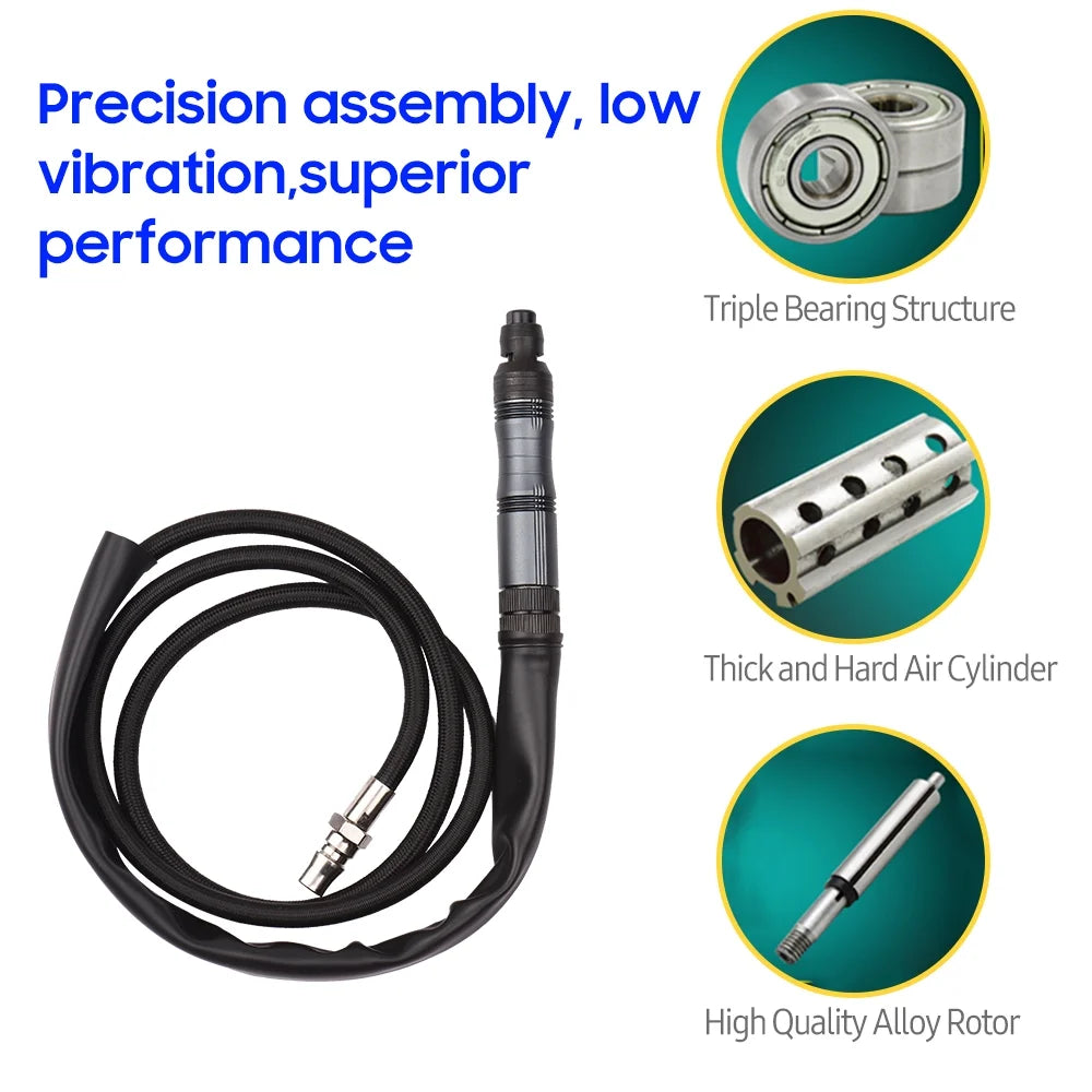 1/4 Inch Pneumatic Air Die Grinder with Air Hose and Collets Q43759