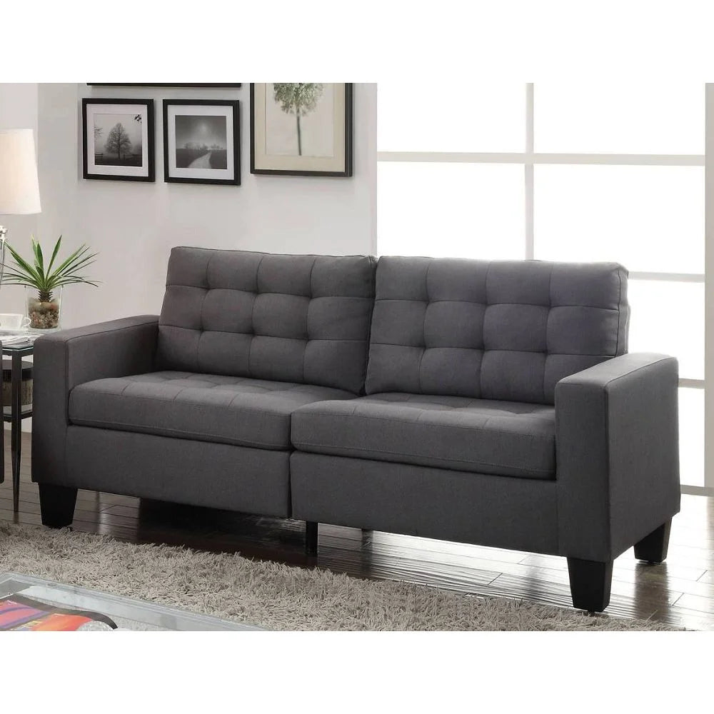 Gray Linen Sofa J57942