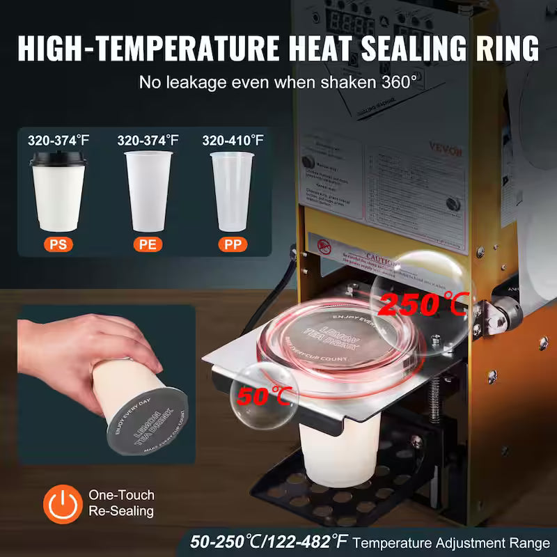 500-650 Cups Automatic Cup Vacuum Sealer with LCD Panel Y112