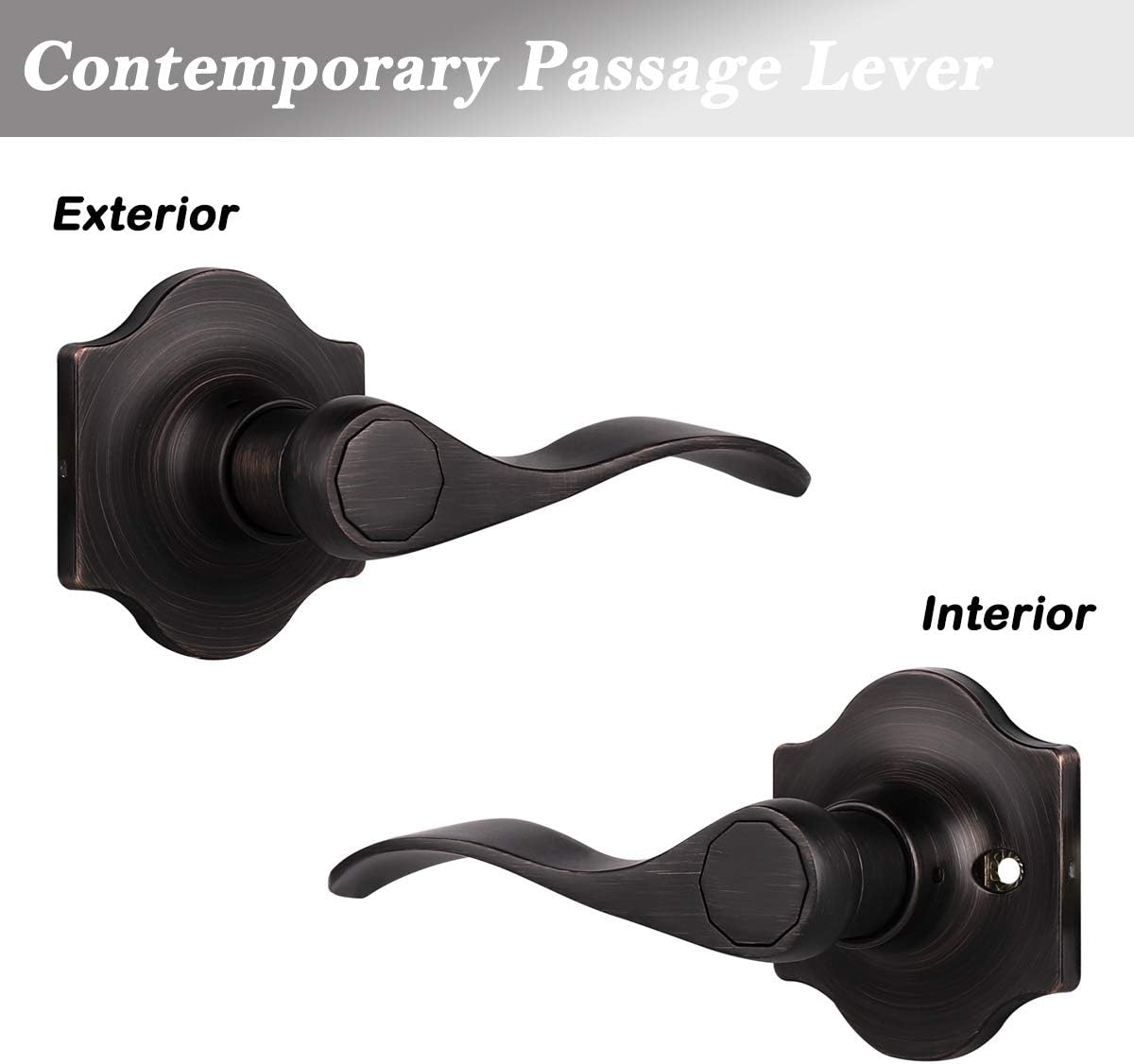 5 Pack Oil Rubbed Bronze Interior Door Lever G47198