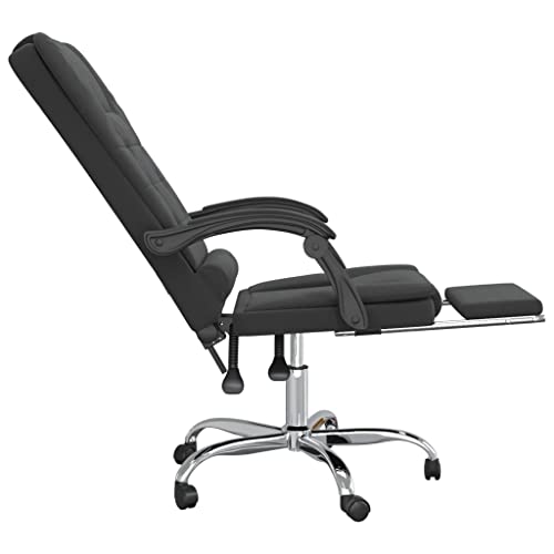 Black Velvet Massage Reclining Office Chair R1703