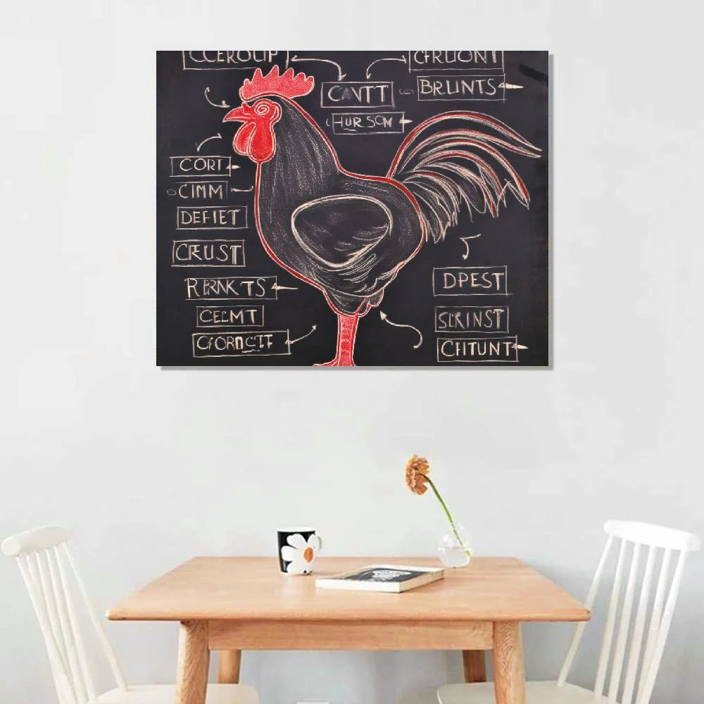 Chicken Cuts Butcher Guide Wall Art Print Vintage Chalkboard Style A4591