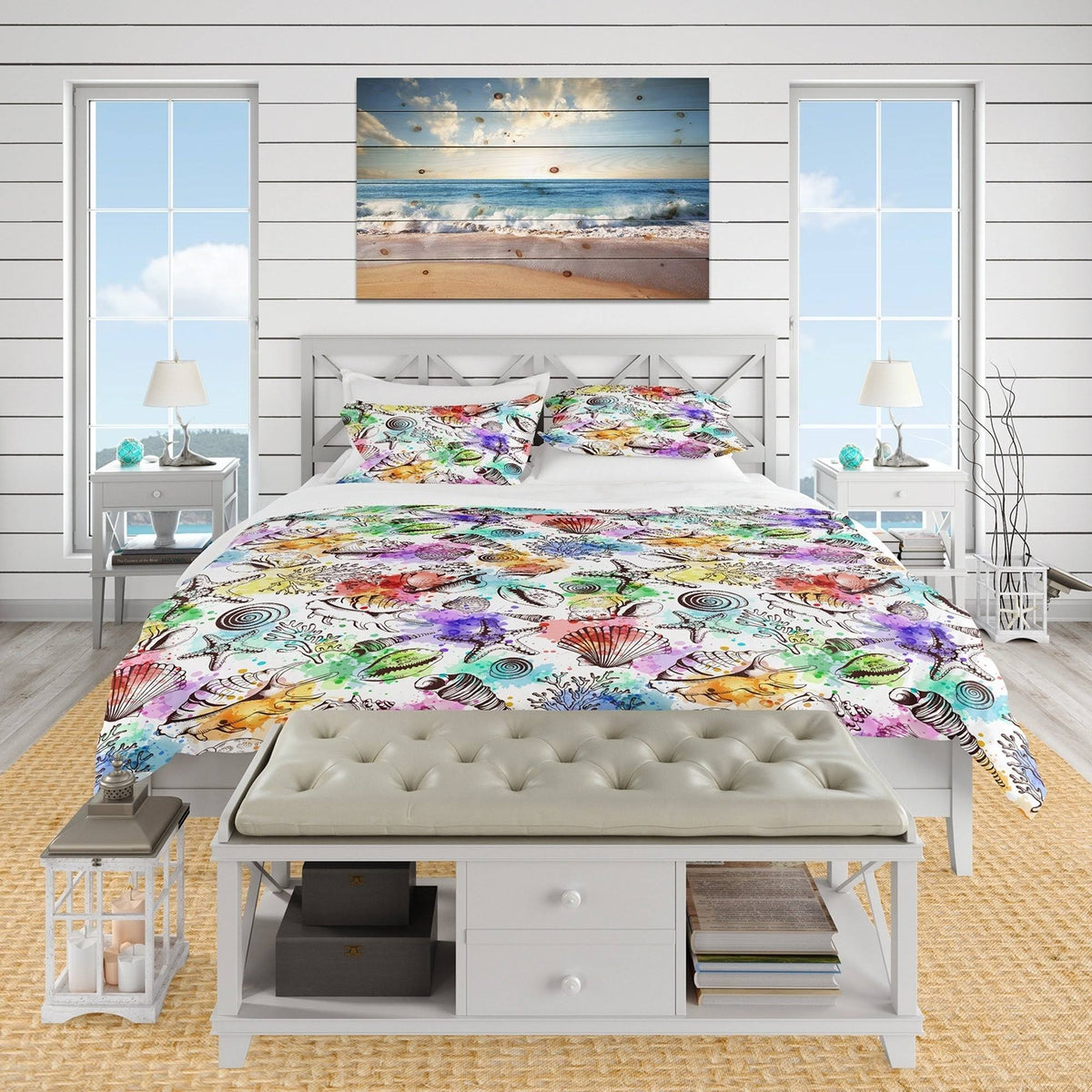Nautical Coastal Bedding Set Twin Duvet Cover Y646