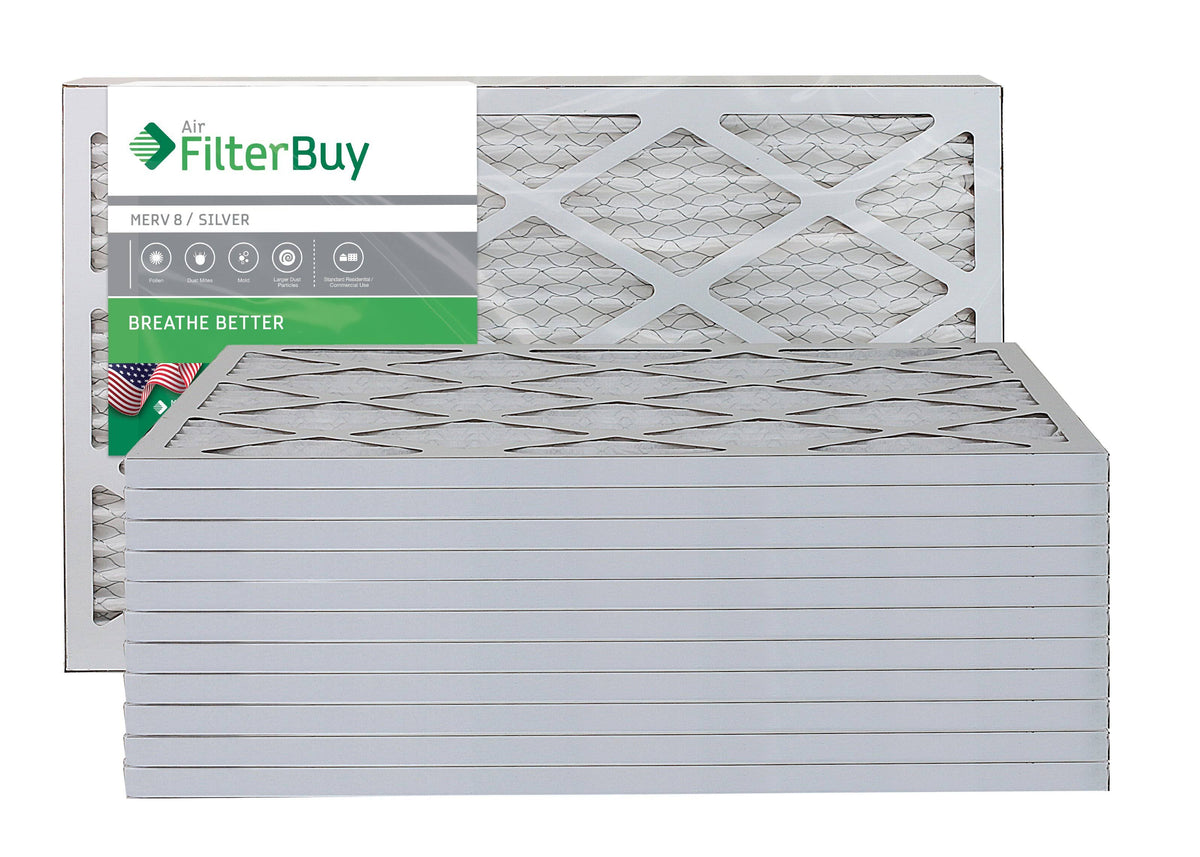Silver MERV 8 16x20x1 Pleated AC Furnace Air Filter Pack of 12 M233