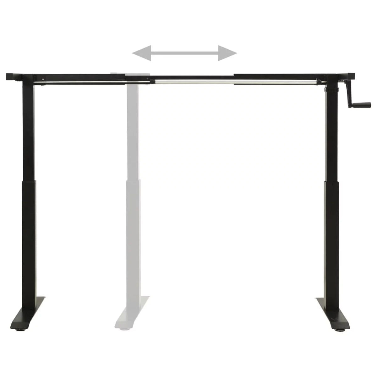 Manual Height Adjustable Standing Desk Frame Black M136