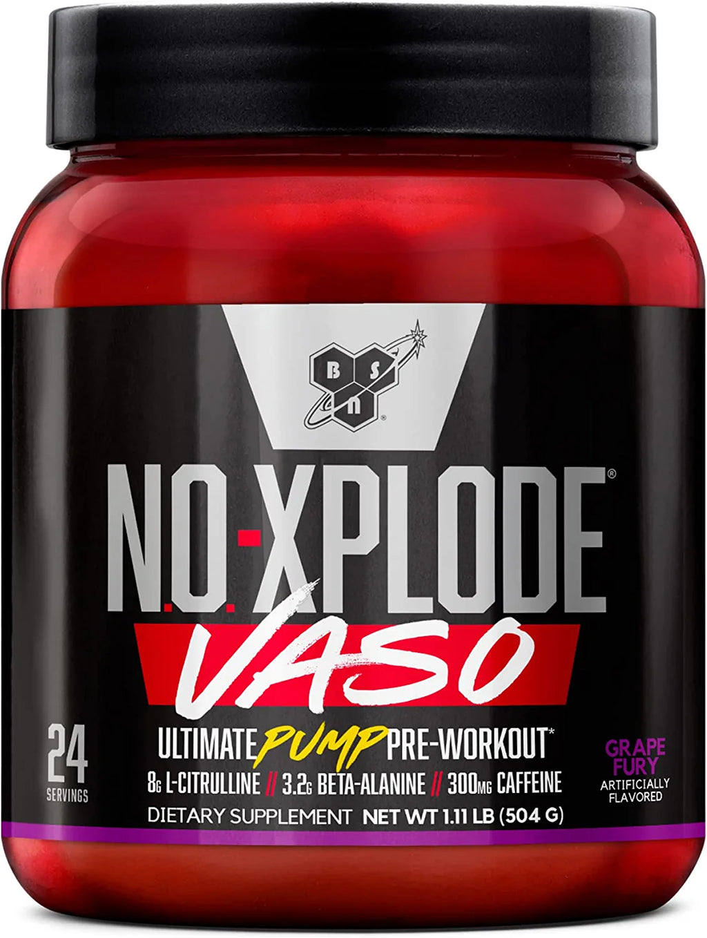 Grape Fury Pre Workout Powder with L-Citrulline and Beta-Alanine, 24 Servings S7666