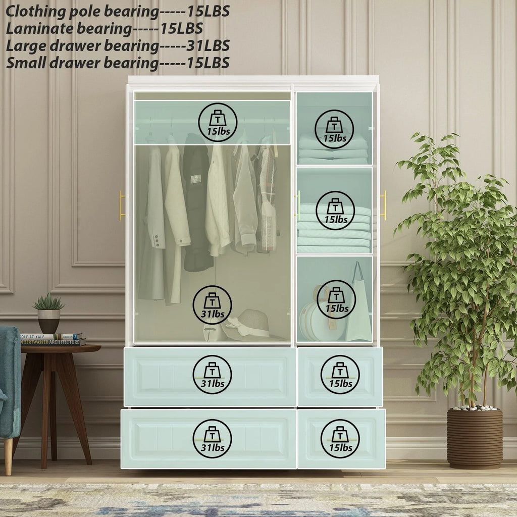 Wooden Wardrobe Armoire with Storage Cabinet Q486344