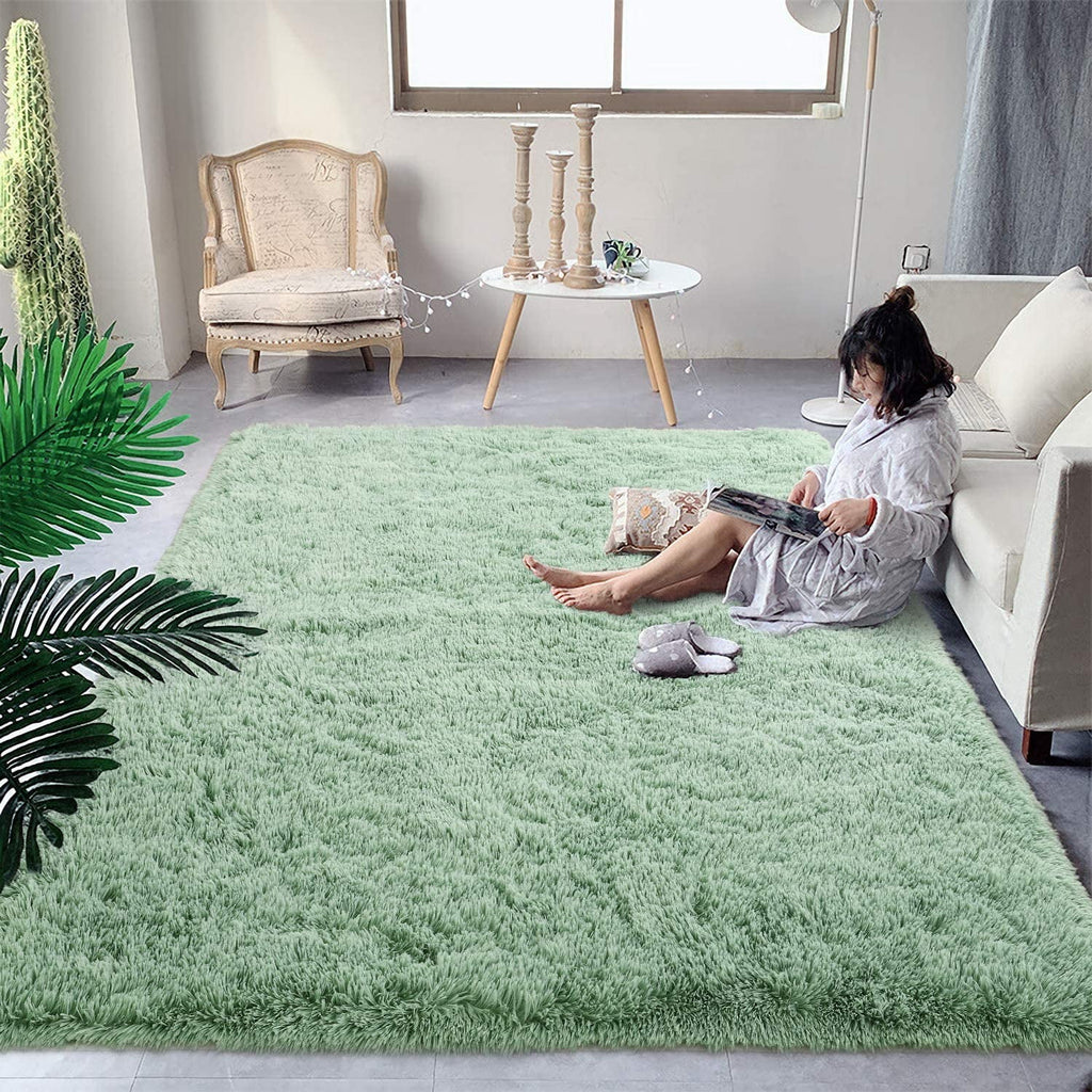 Green 3x5 Feet Plush Non-Slip Rug F376