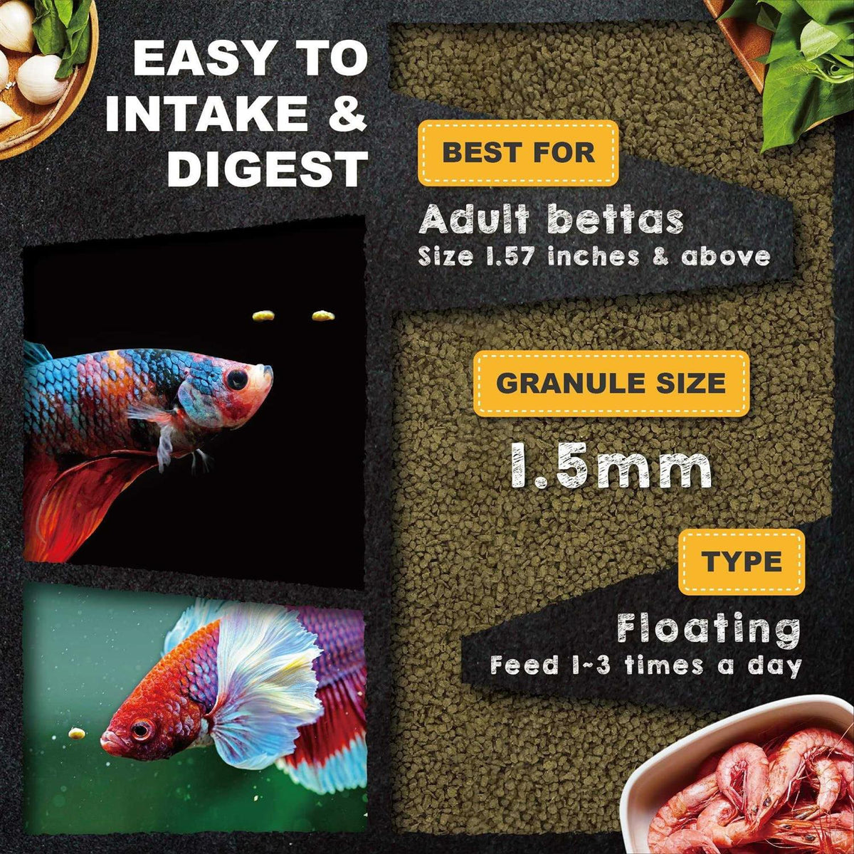 Betta Fish Food Shrimp Patties C749