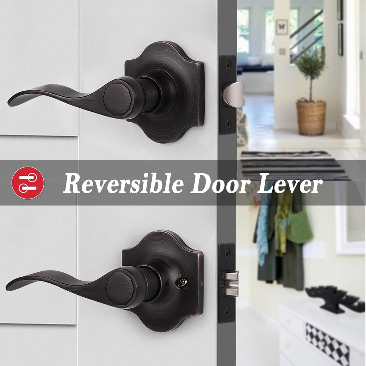 5 Pack Oil Rubbed Bronze Interior Door Lever G47198