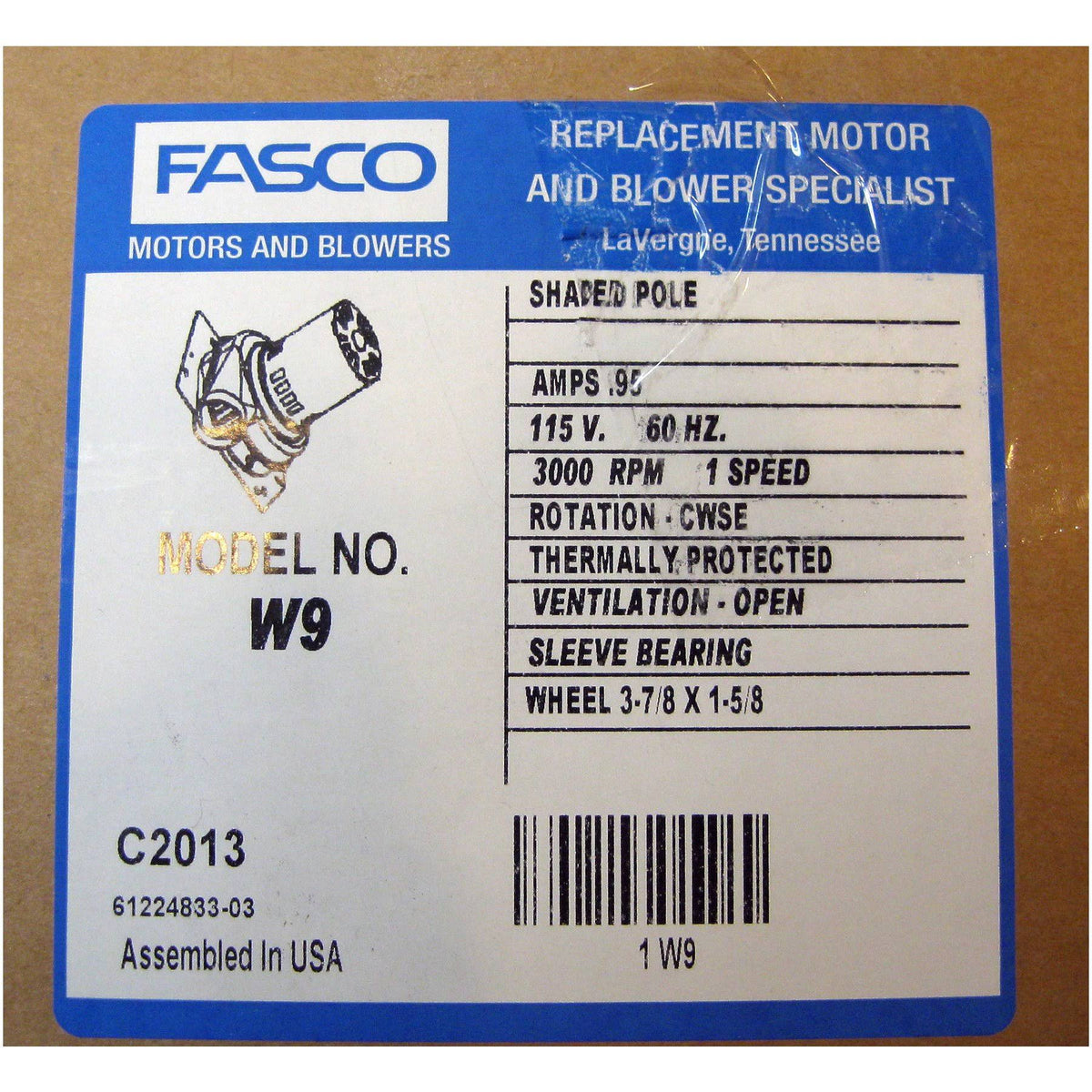 Water Heater Draft Inducer, 3000 RPM R649