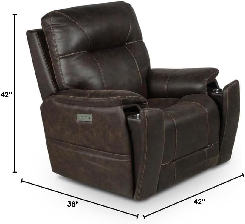 Saddle Brown Leatherette Power Recliner Chair G625