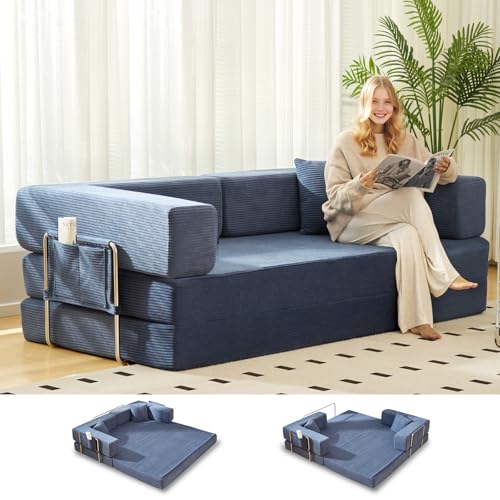 Off White Corduroy Modular Floor Couch S28385