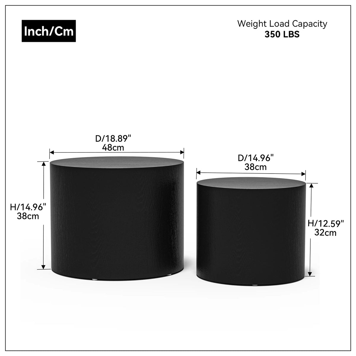Black Oak Veneer Nesting Table Set of 2 K671145