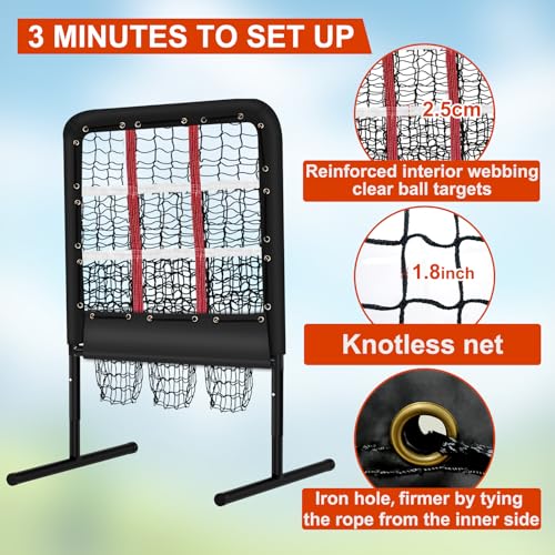 9 Hole Pitching Net with Strike Zone and Handbag V1259