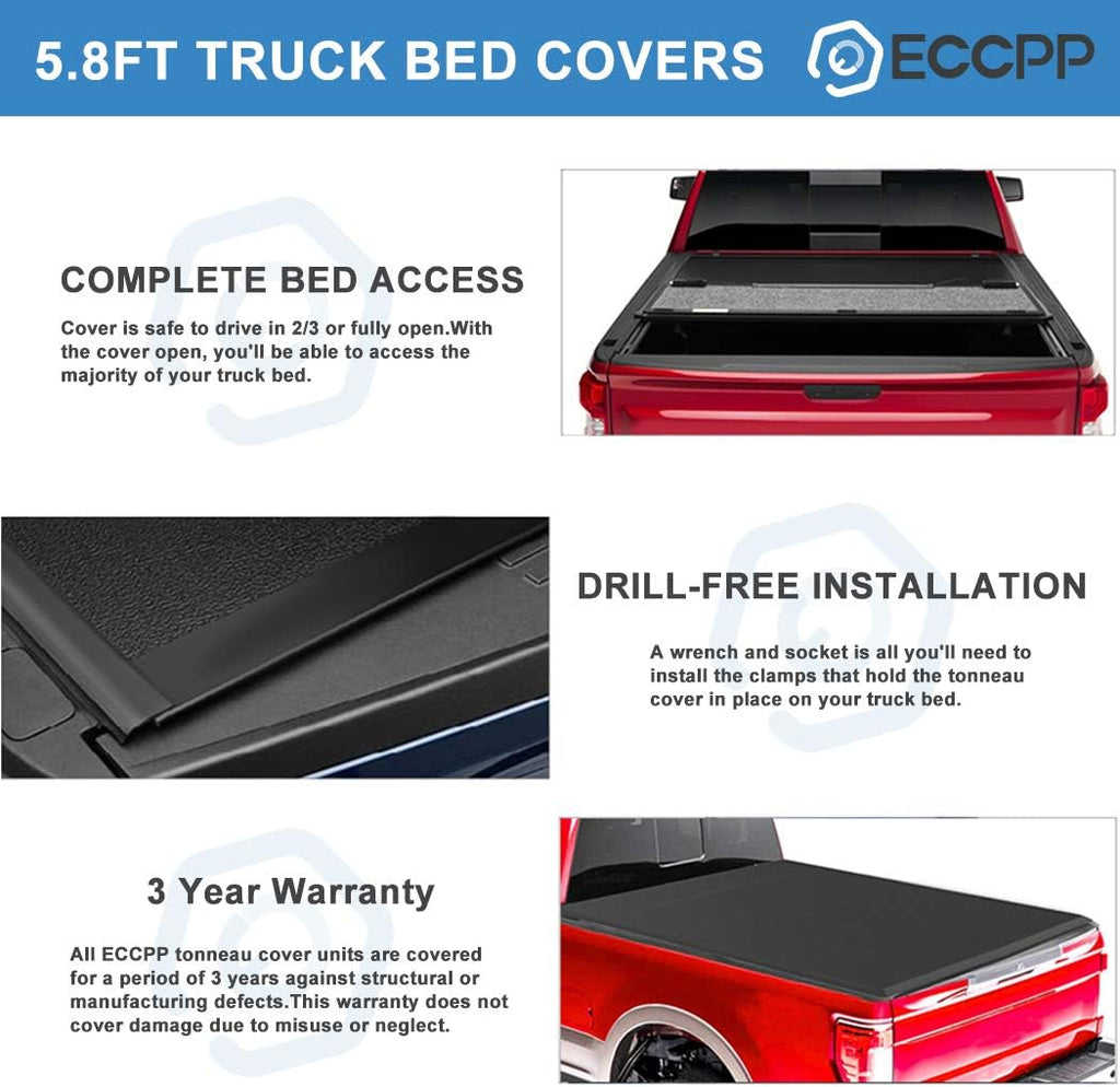 Soft Quad Fold Truck Bed Tonneau Cover E7649