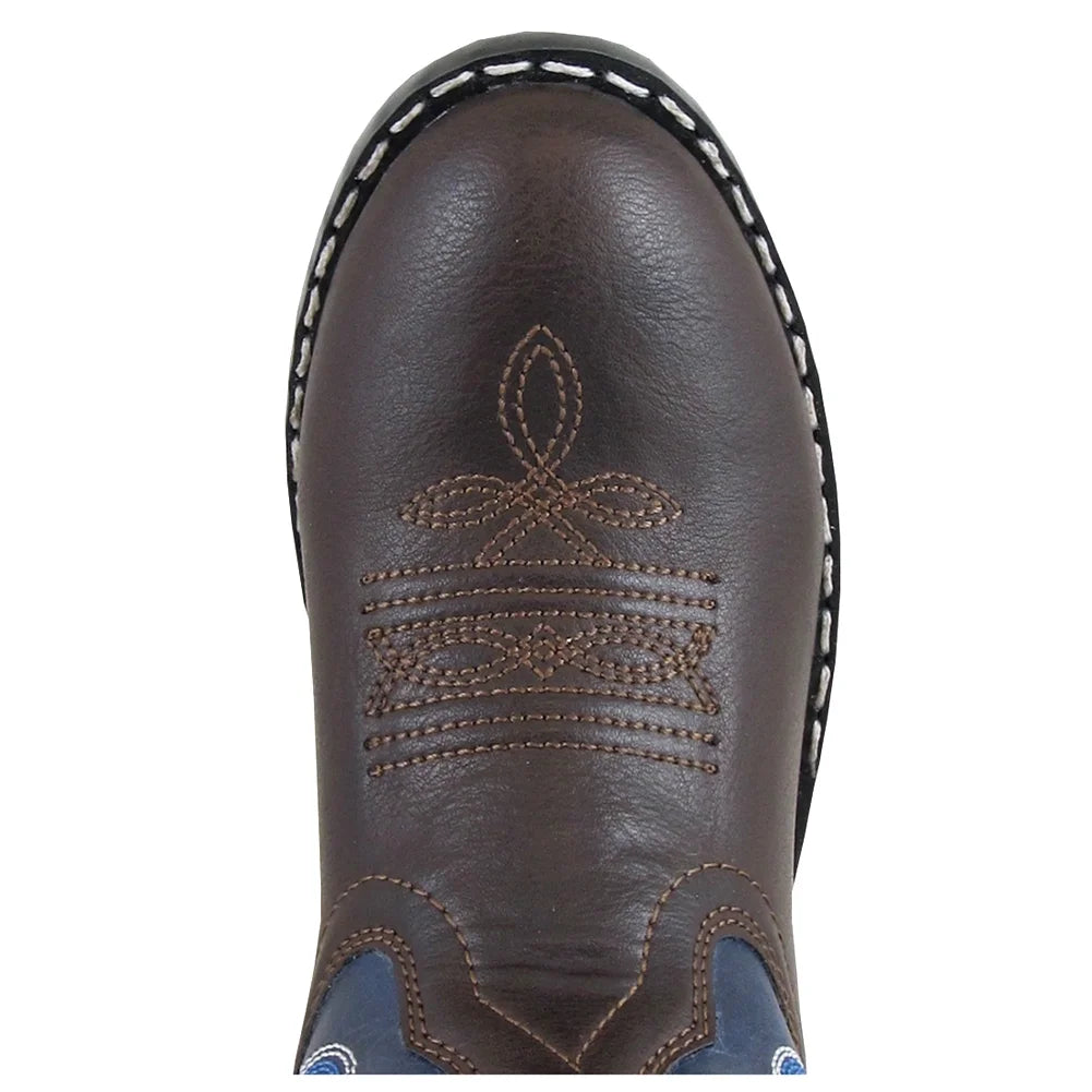 Brown Navy Western Boots P843