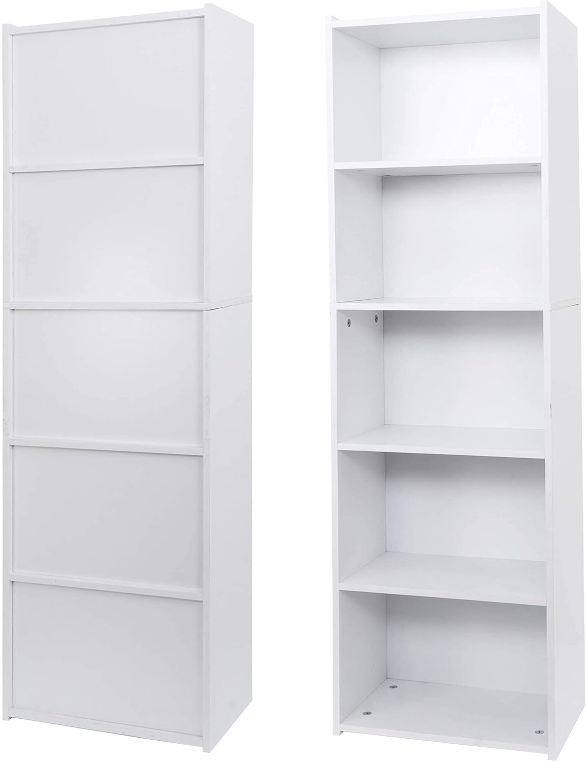 White 52 Inch 5-Shelf Wood Bookcase O6076