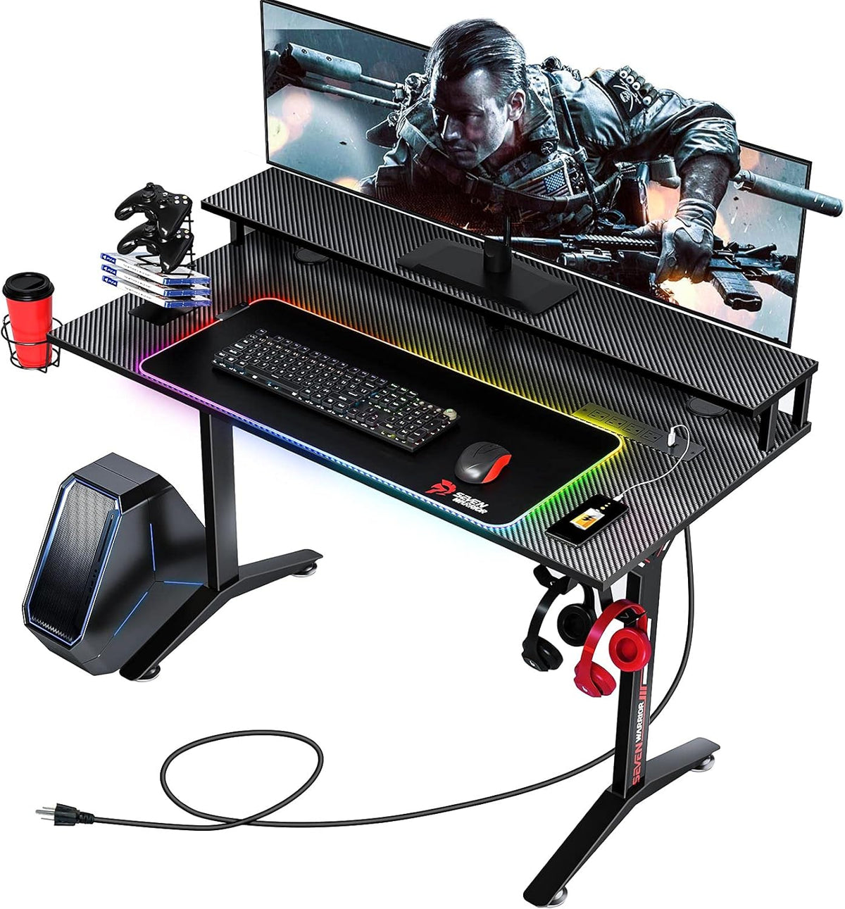 55 Inch Gaming Desk with Monitor Stand F134