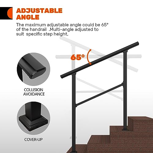 Metal Handrail for Outdoor Steps 36" (2-3 Steps) Y248188