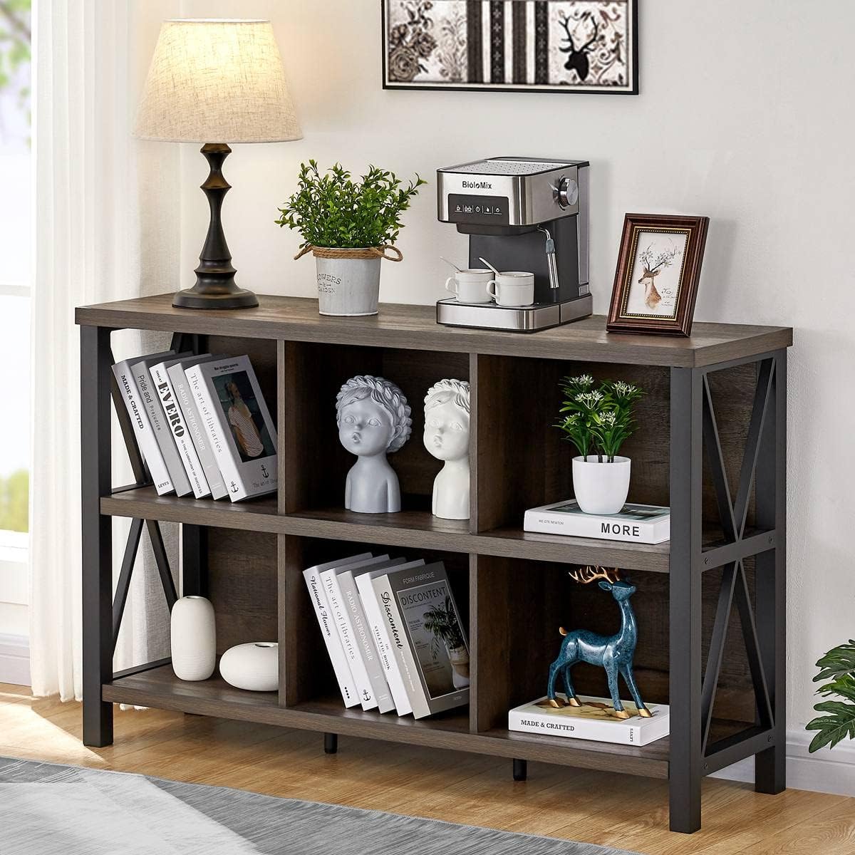 Industrial Cube Bookcases and Bookshelves (Walnut Brown) Q435250