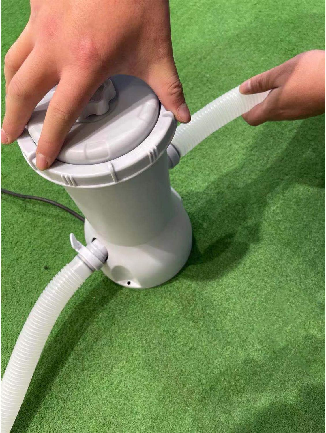 Above Ground Swimming Pool Filter Cartridge Pump with 32 mm Hoses Pack of 2 U36996