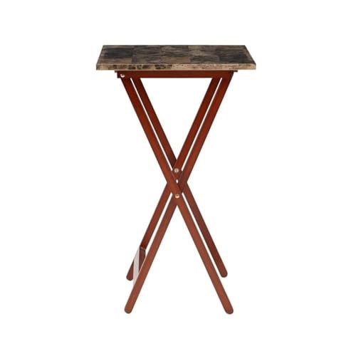 Brown Faux Marble 5 Piece TV Tray Table Set B156
