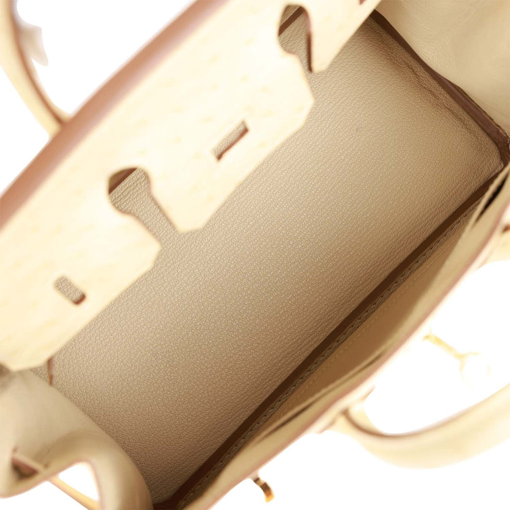 Vanille Ostrich Handbag M18376