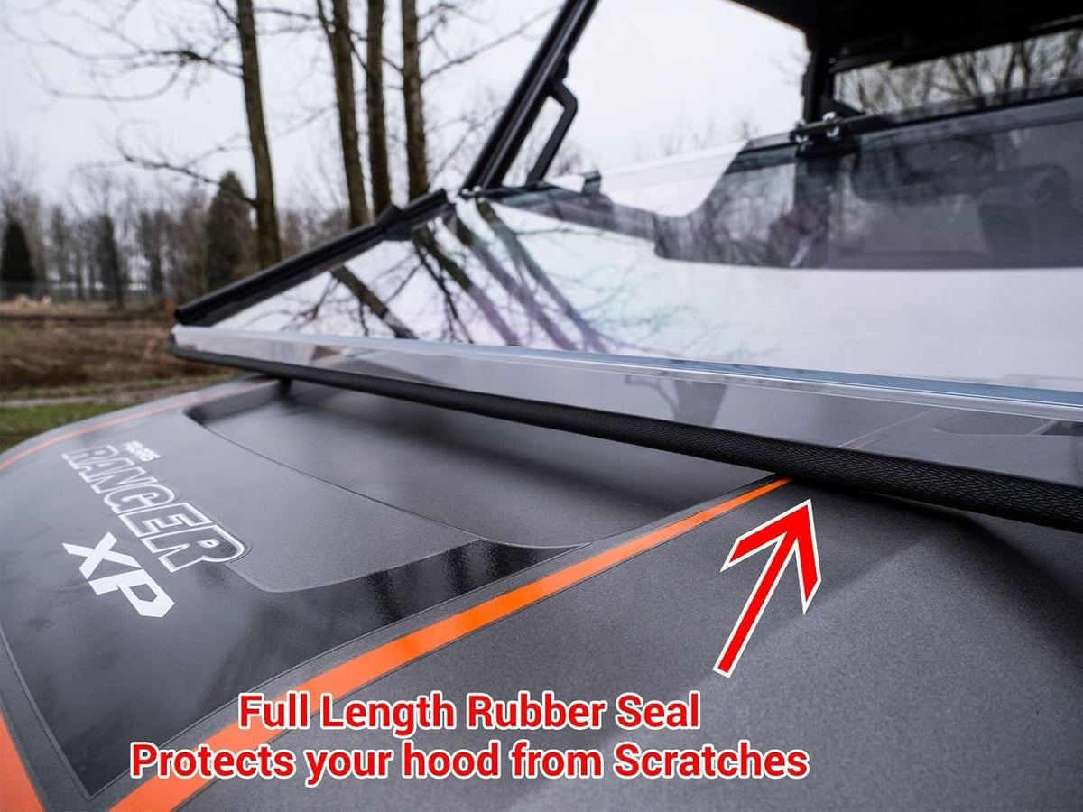Flip Down Front Windshield, 1/4" Polycarbonate L2395