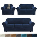 Navy Blue Stretch Velvet Sofa Slipcover S60760