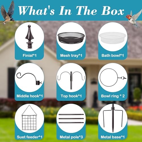 6-Hook Bird Feeding Station Kit with 4 Feeders Q6087