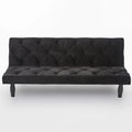 Black Velvet Futon Sofa Bed F9181