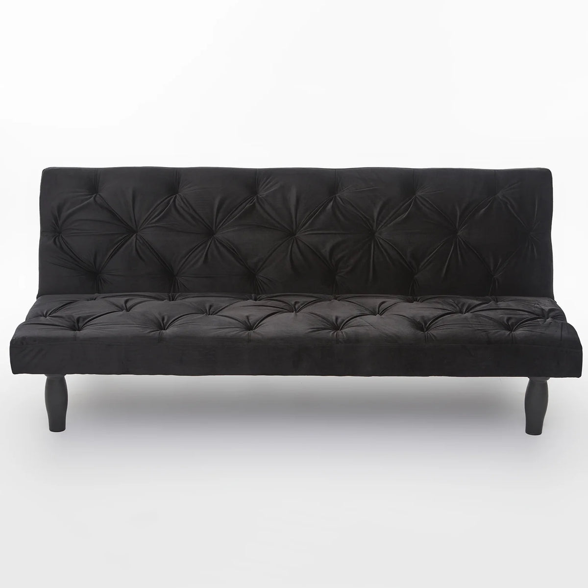 Black Velvet Futon Sofa Bed F9181