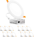 12 Pack 6 Inch Ultra-Thin LED Recessed Ceiling Light with Junction Box, 12W, Dimmable, 2700K L8147