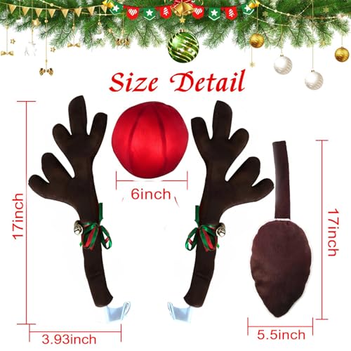 Christmas Car Reindeer Antlers Decoration Kit with Jingle Bells Z459