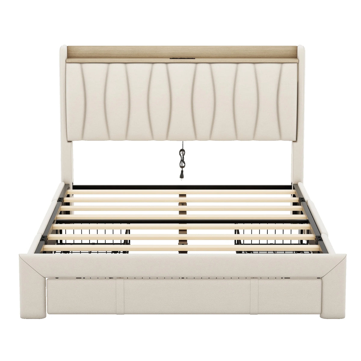 Queen Size Upholstered Platform Bed Frame with 3 Drawers C658887