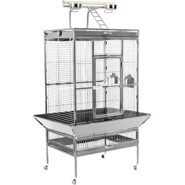 Large Wrought Iron Play Top Bird Cage J242