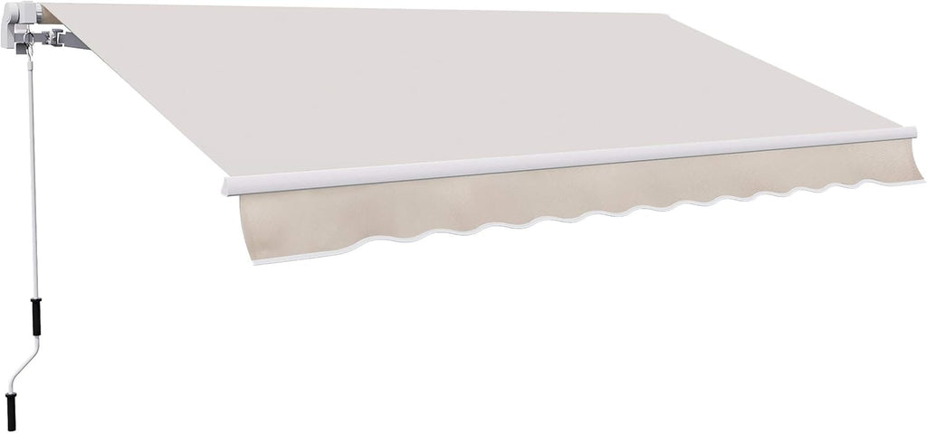 Green White Retractable Patio Awning E359