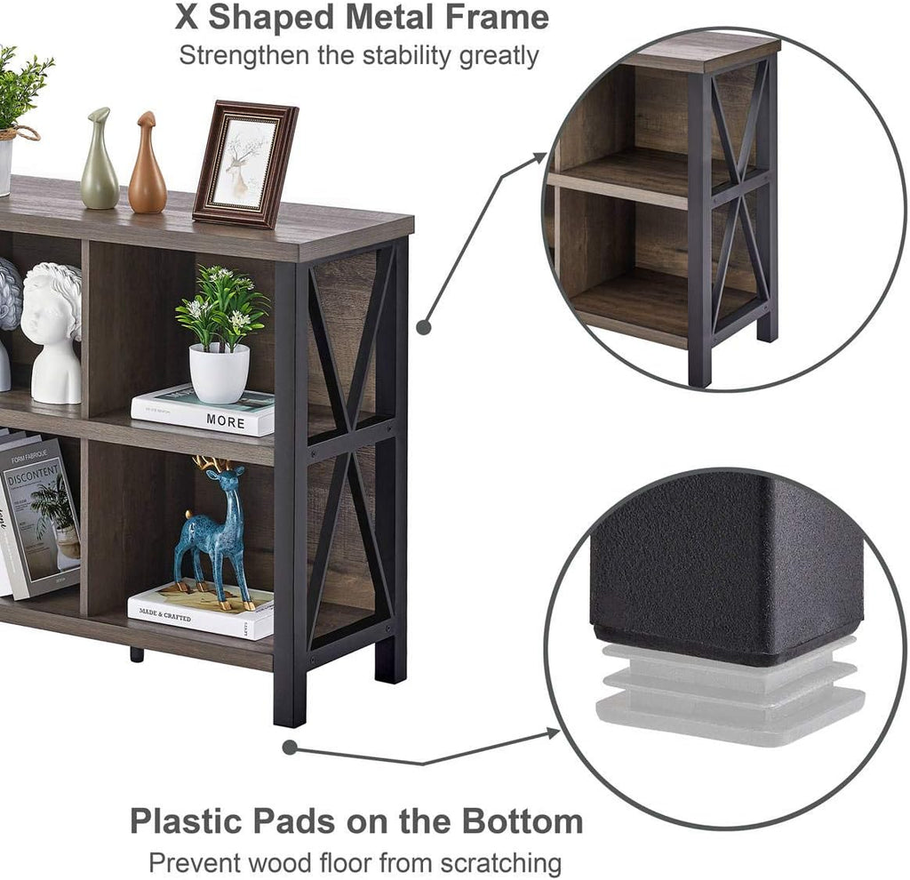 Industrial Cube Bookcases and Bookshelves (Walnut Brown) Q435250