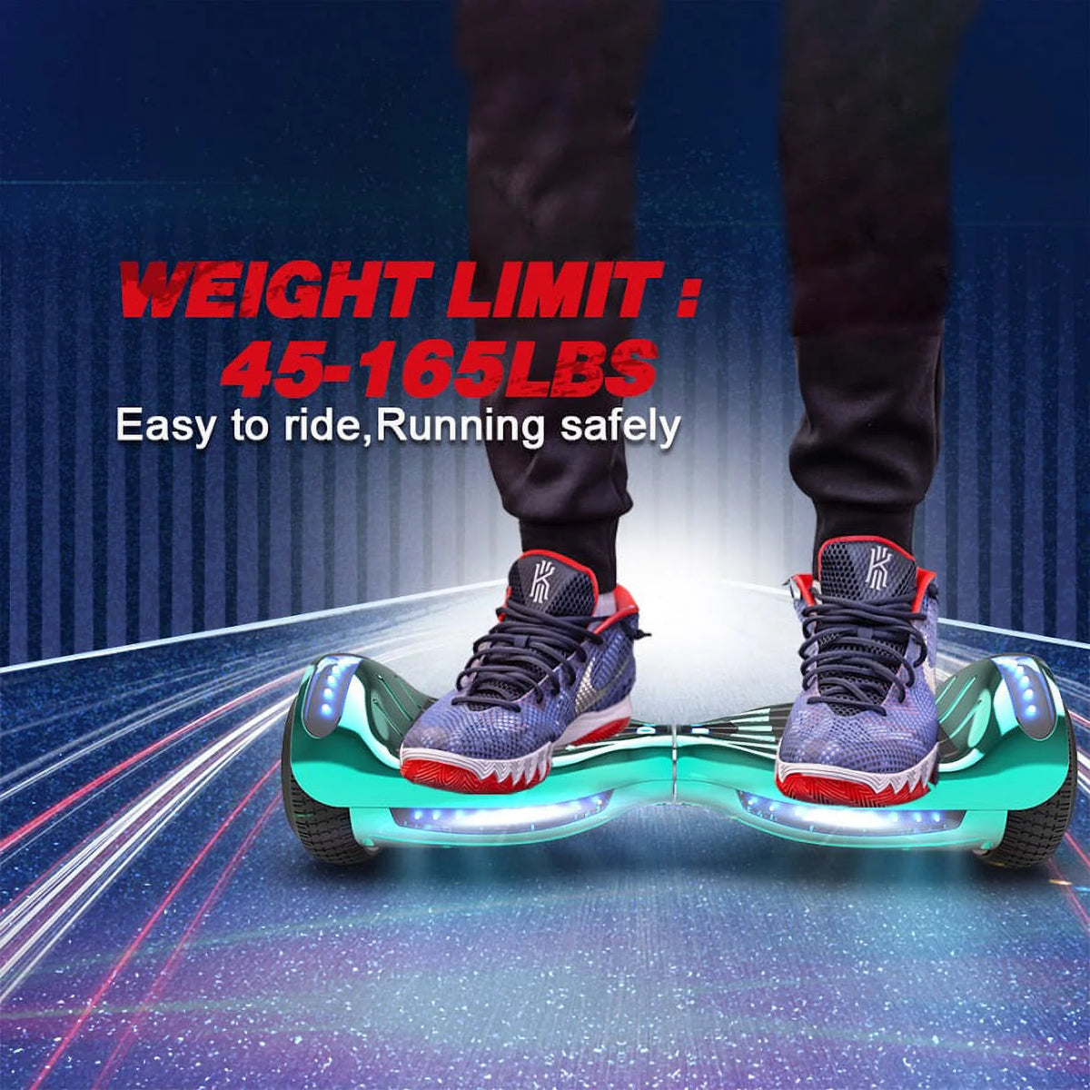 Two-Wheel Self Balancing Electric Scooter 6.5 In. with Bluetooth Speaker and LED Light F393