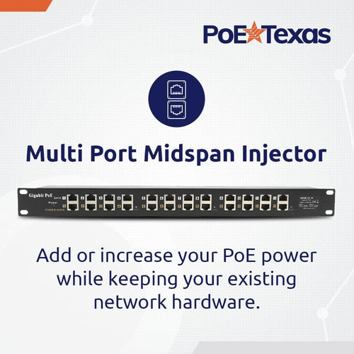 12 Port Gigabit Passive PoE Injector with 24V Power Supply O1827