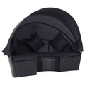 Patio Bed with Canopy Poly Rattan Black W4565