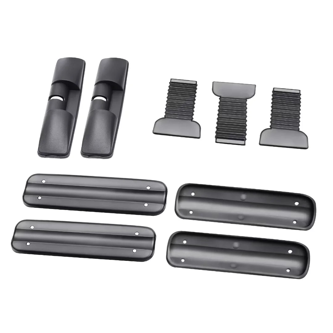 2Pcs Universal Aluminum Car Top Roof Rack Rail Adjustable Lockable Black S2275