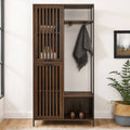 72-Inch Slat Door Hall Tree, Dark Walnut B51213