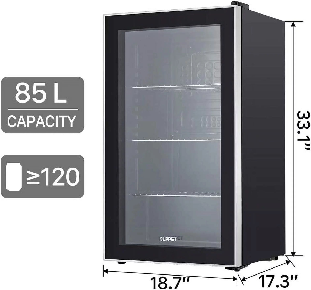 120 Can Beverage Refrigerator Glass Door Stainless Steel S591