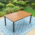 Outdoor Rectangle Dining Table with Umbrella Hole C2933