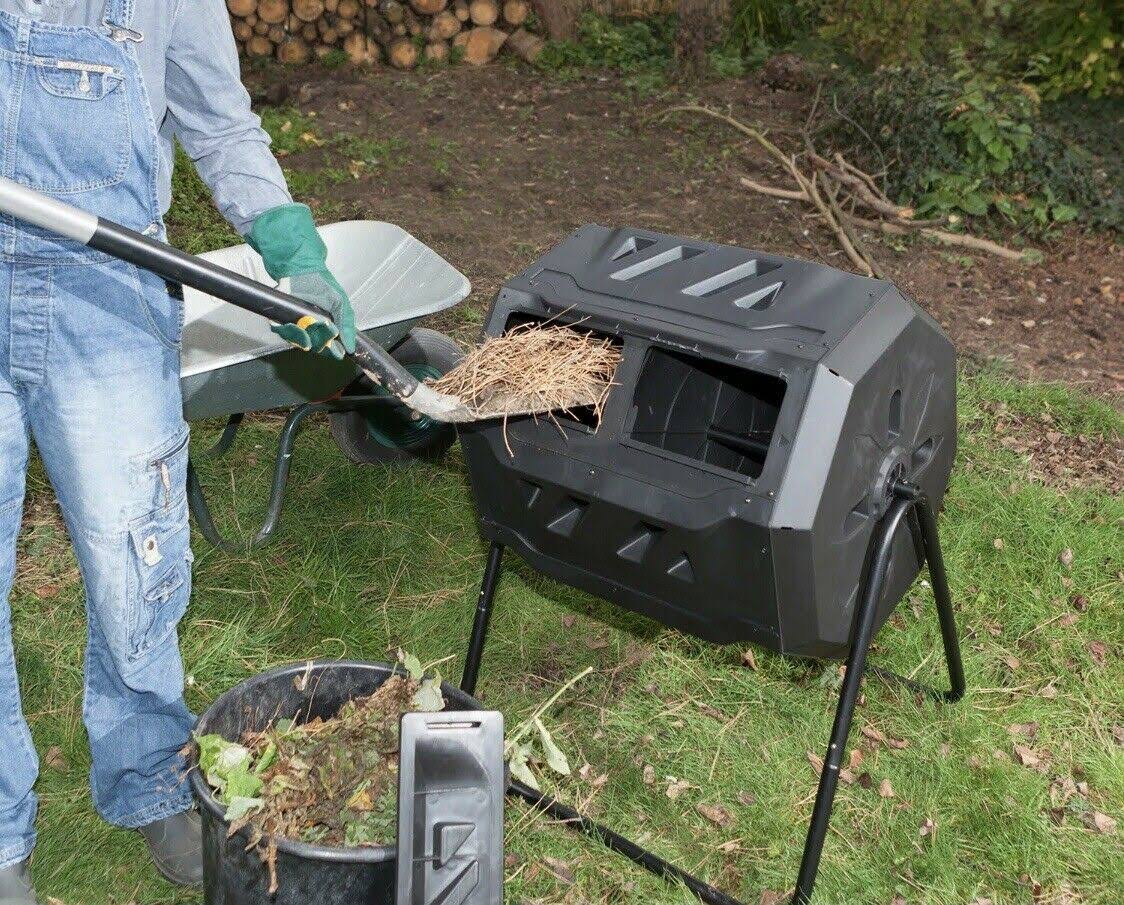 42 Gallon 2-Chamber Tumbling Composter C6672