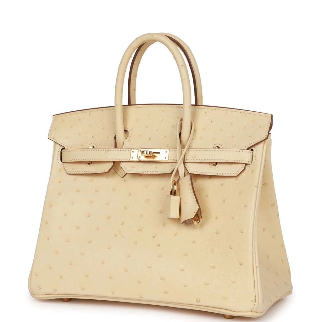 Vanille Ostrich Handbag M18376