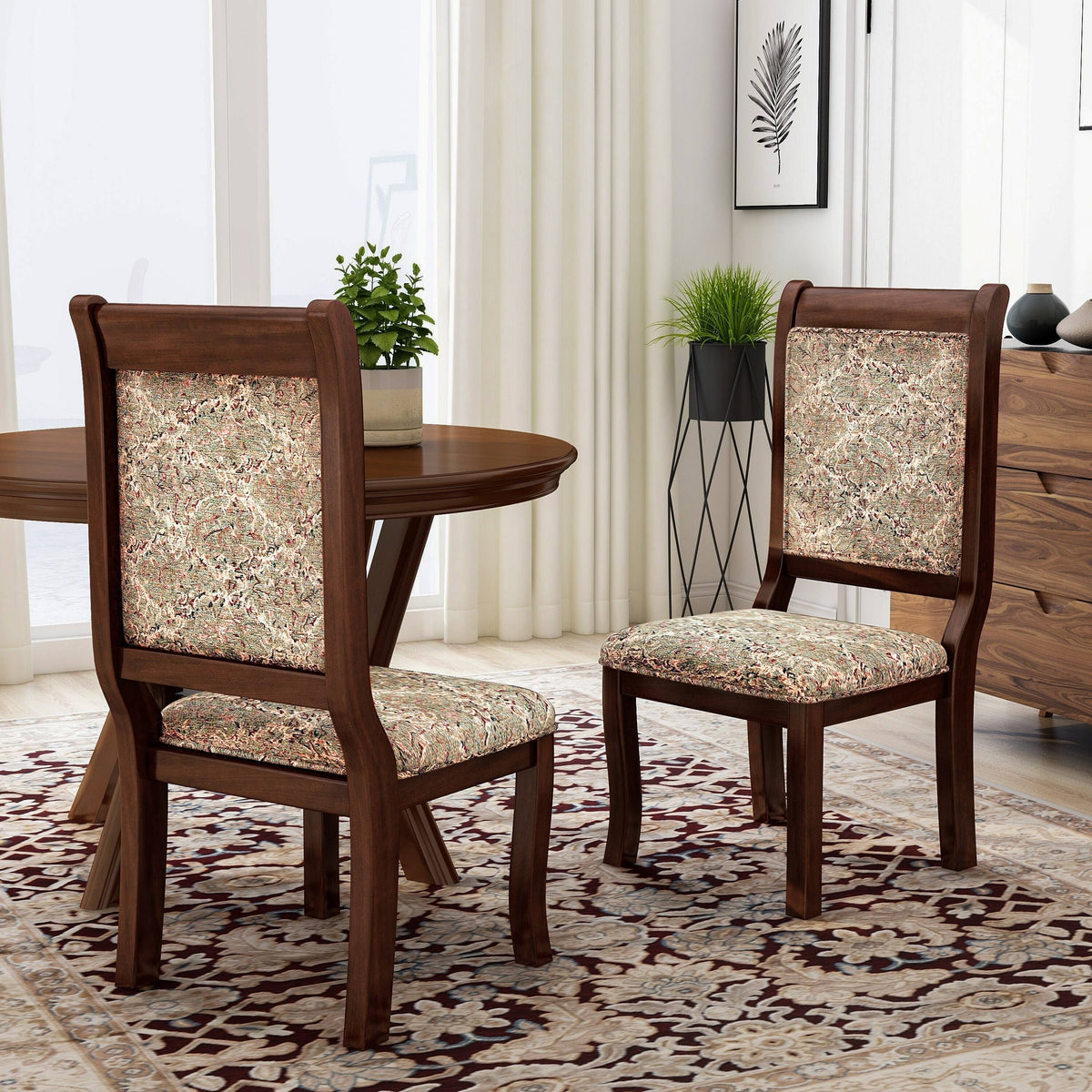 Antique Cherry Printed Dining Chair - 2 count M148835
